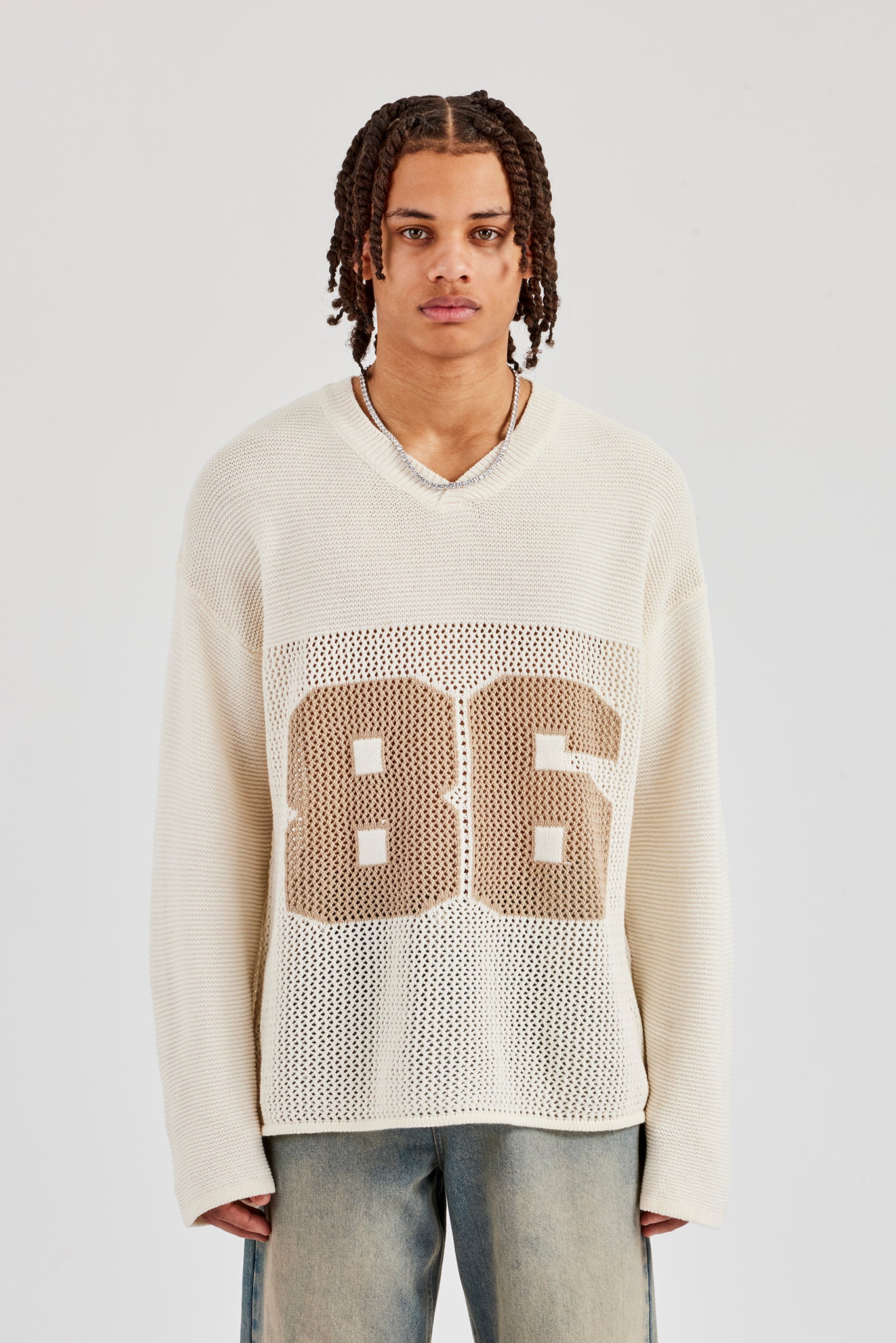 Long Sleeve 86 Knit Varsity - Ecru