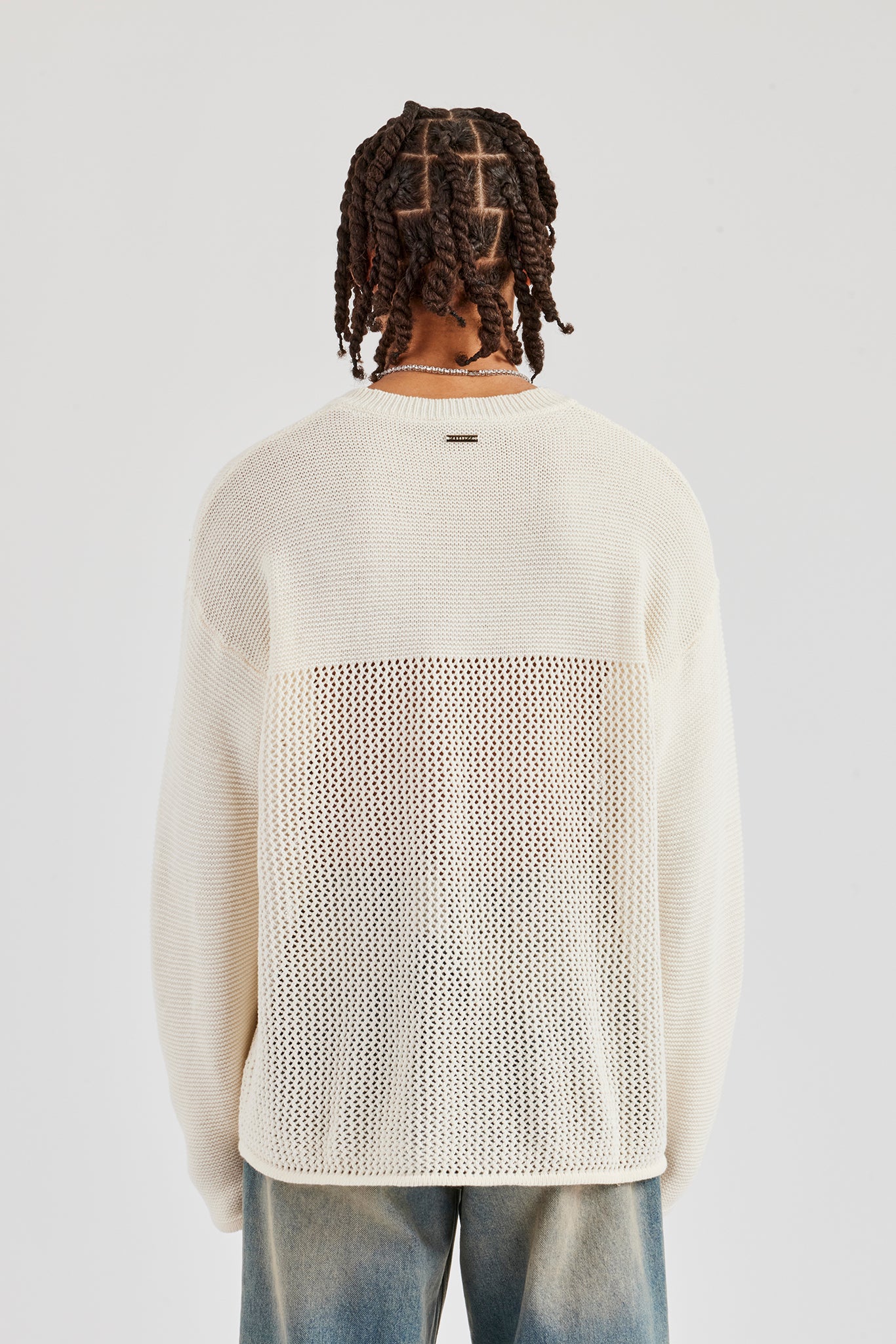 Long Sleeve 86 Knit Varsity - Ecru | Mens Knitwear | Shop Knitwear