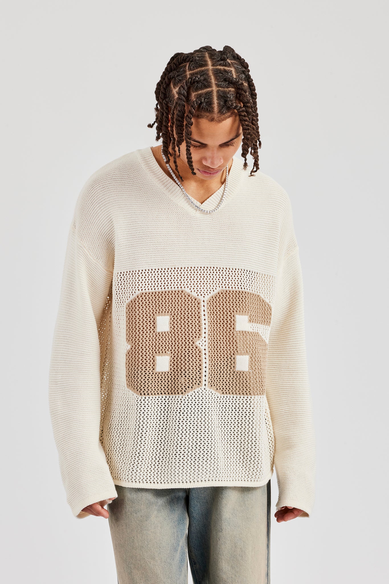 Langarmshirt 86 Knit Varsity - Ecru