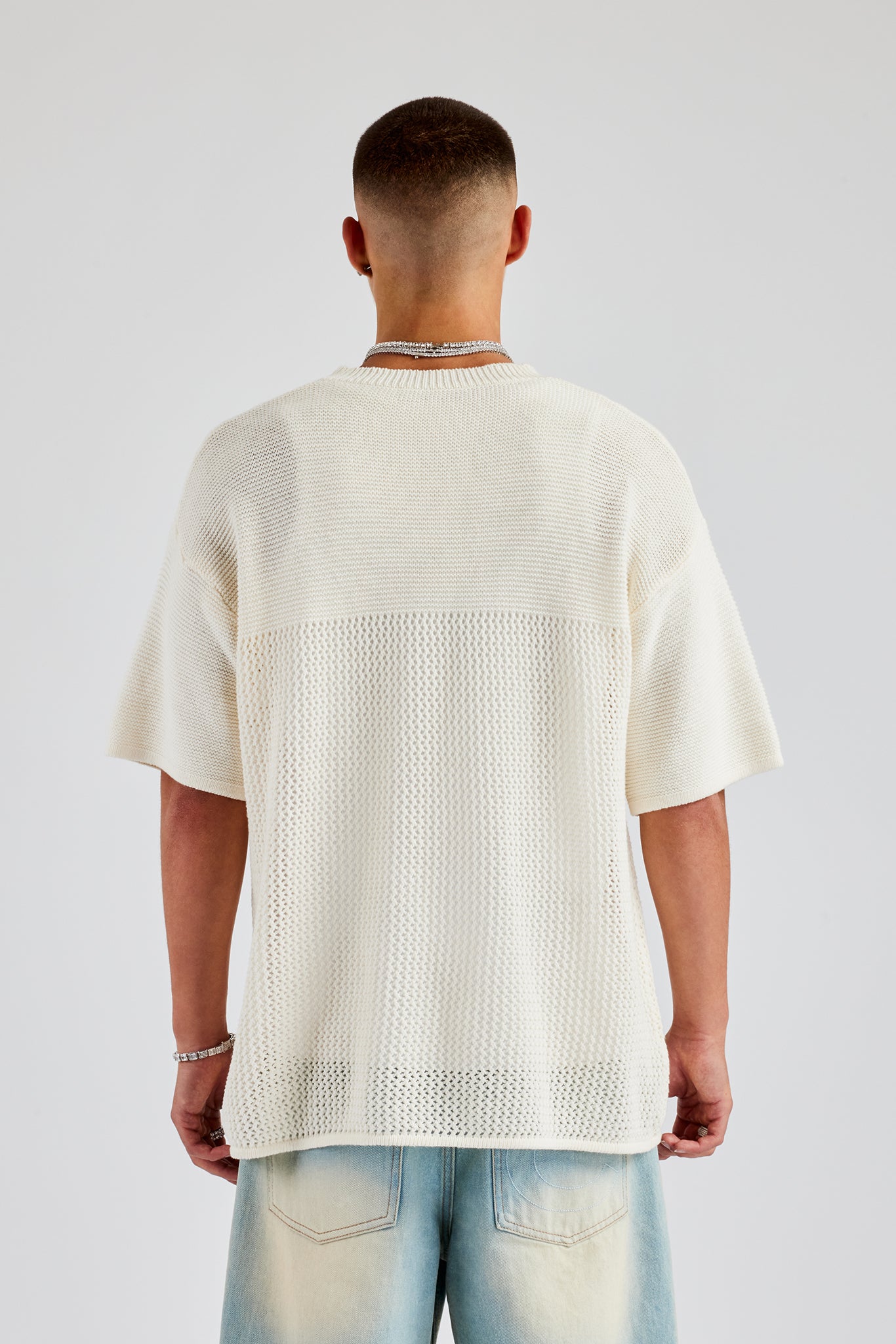 Knit Varsity T-Shirt - Off White | Mens Tees & Vests | Shop T