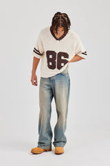 Oversized Boxy Knitted Jersey - Off White