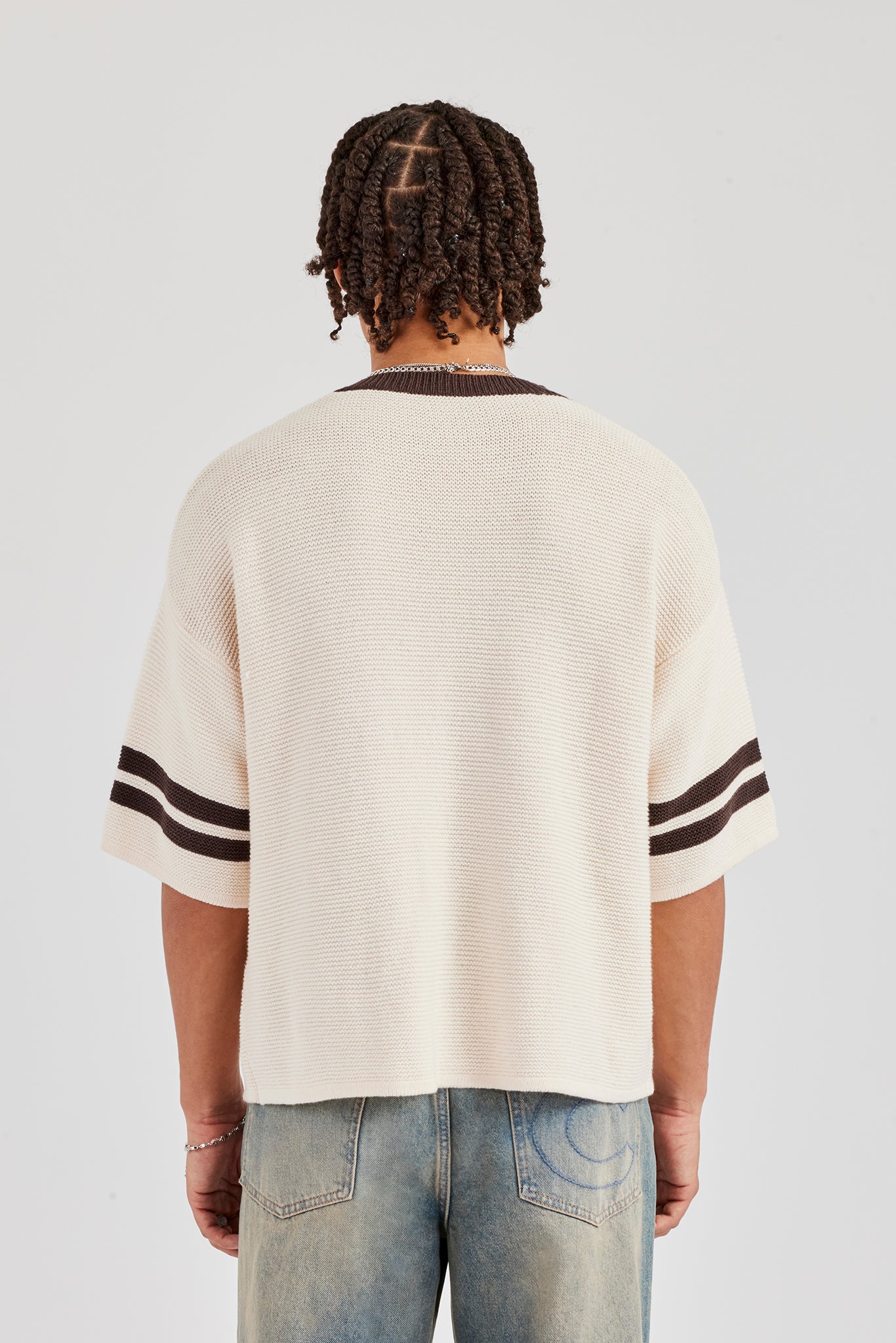 Oversized Boxy Knitted Jersey - Off White