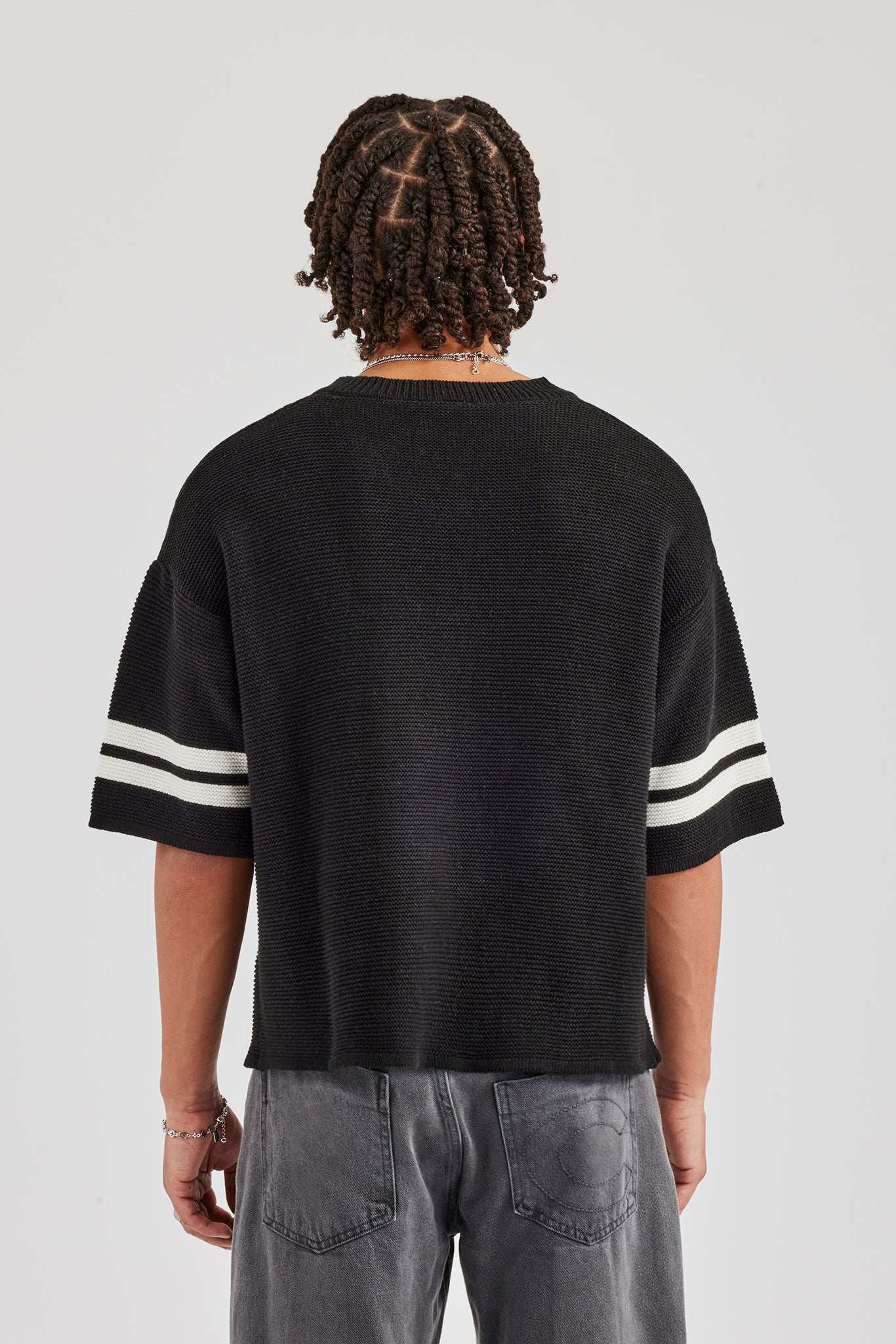 Oversized Boxy Knitted Jersey - Black