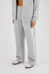 Knitted Stripe Wide Leg Jogger - Grey