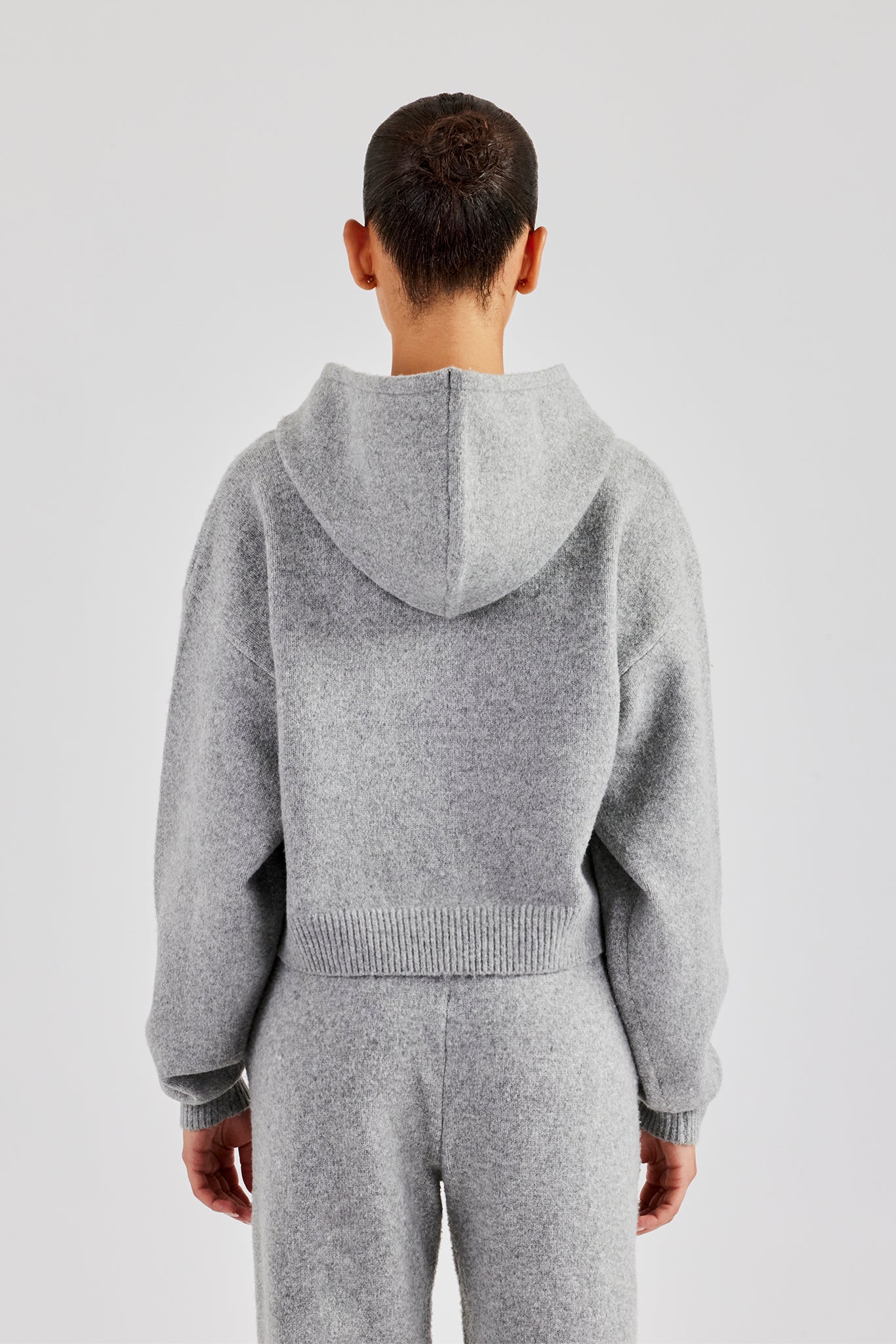 C Knitted Hoodie - Grey | Womens Knitwear | Shop Knitwear Hoodies