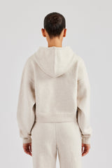 C Strick-Hoodie - Haferflocken