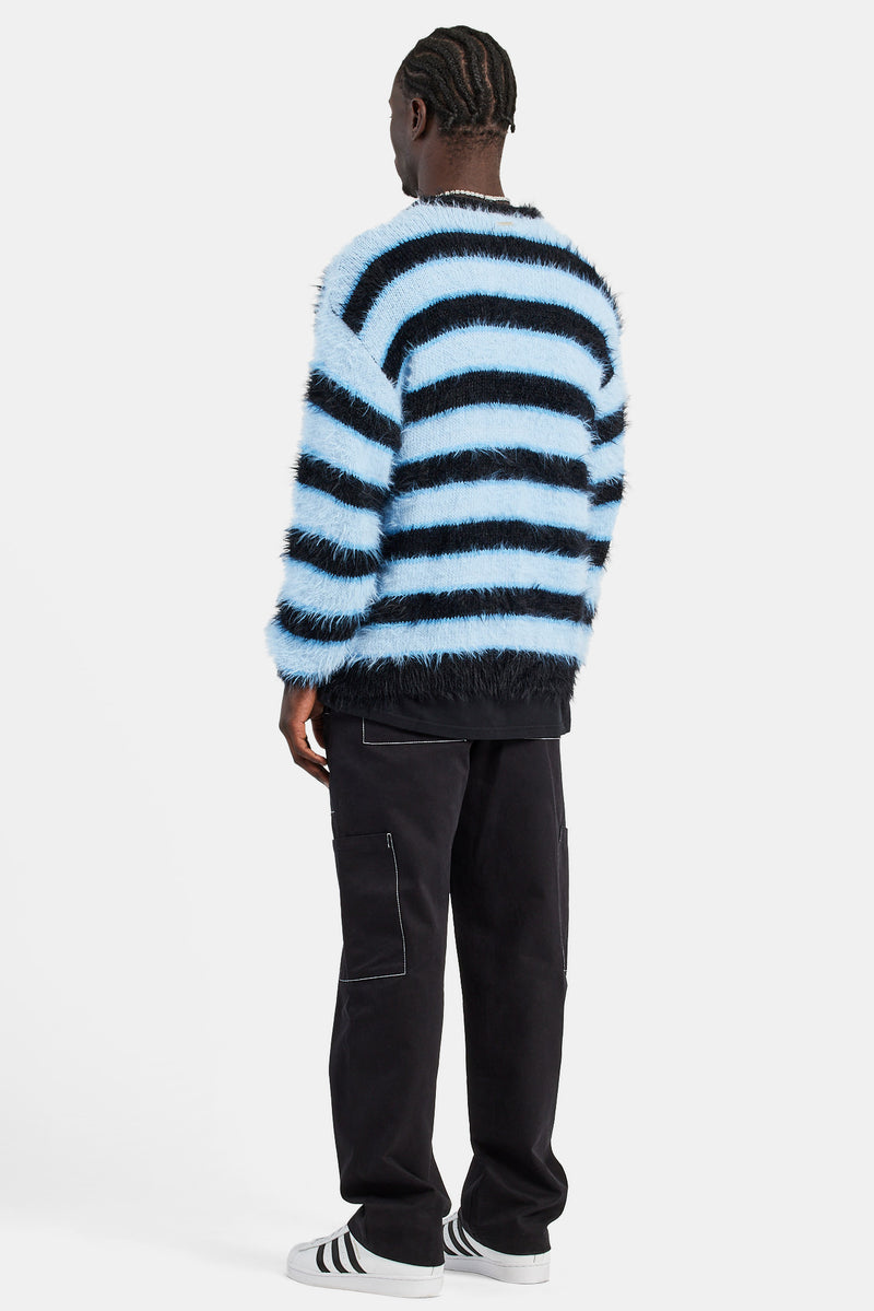 Oversized Fluffy Stripe Knitted Jumper