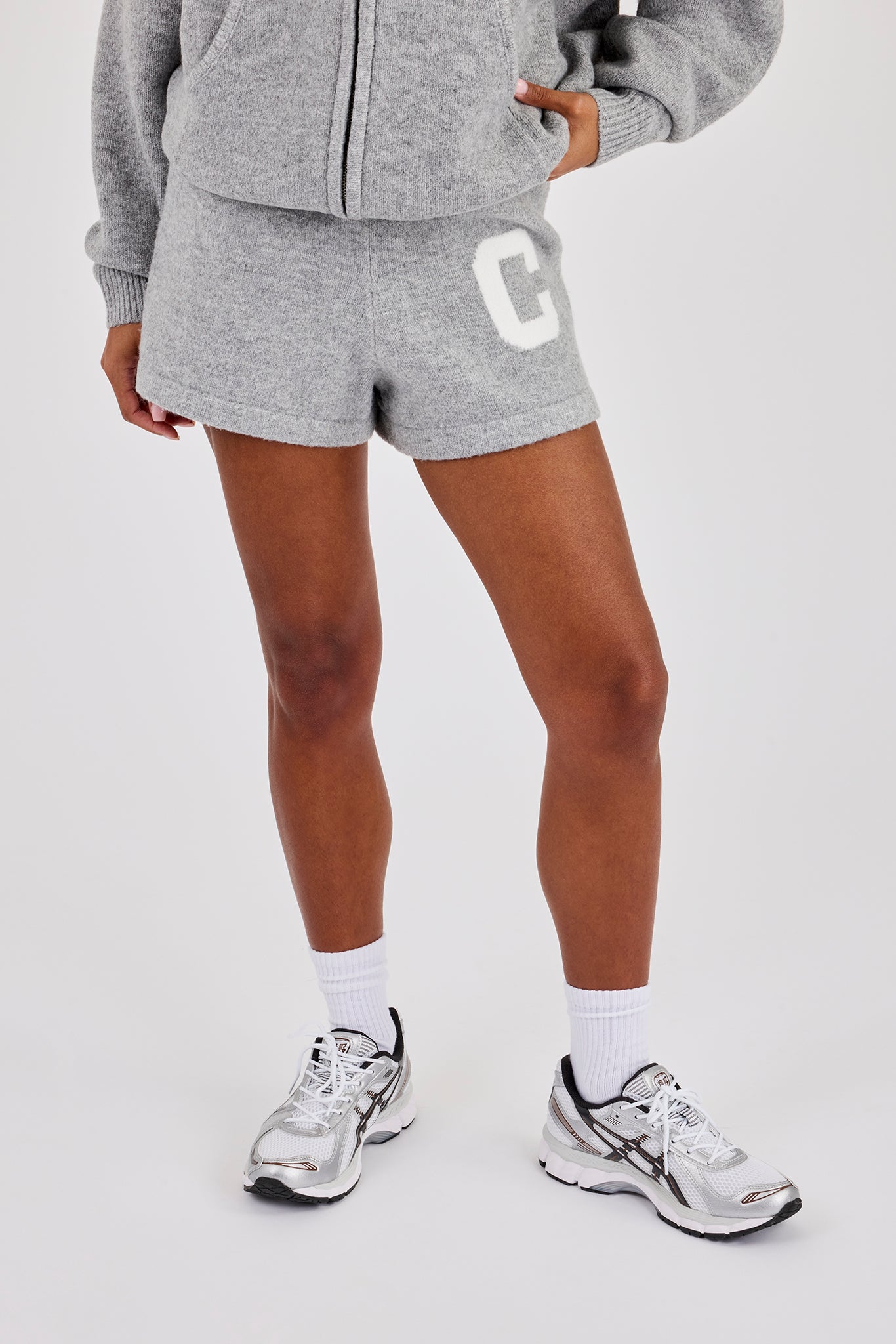 Knitted C Short - Grey