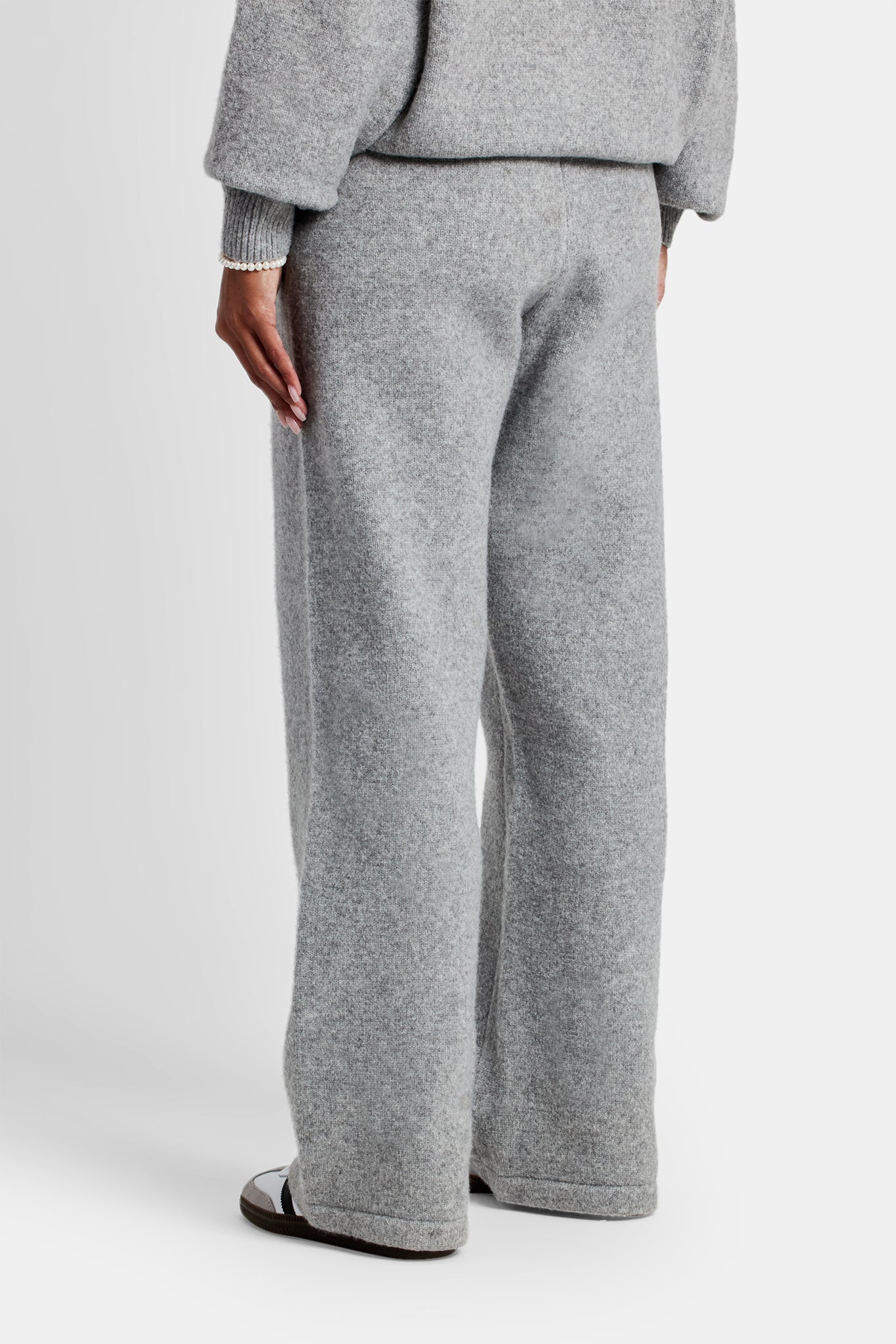 Wide Leg Knitted Jogger - Grey
