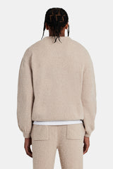 Textured Knitted Sweatshirt - Beige