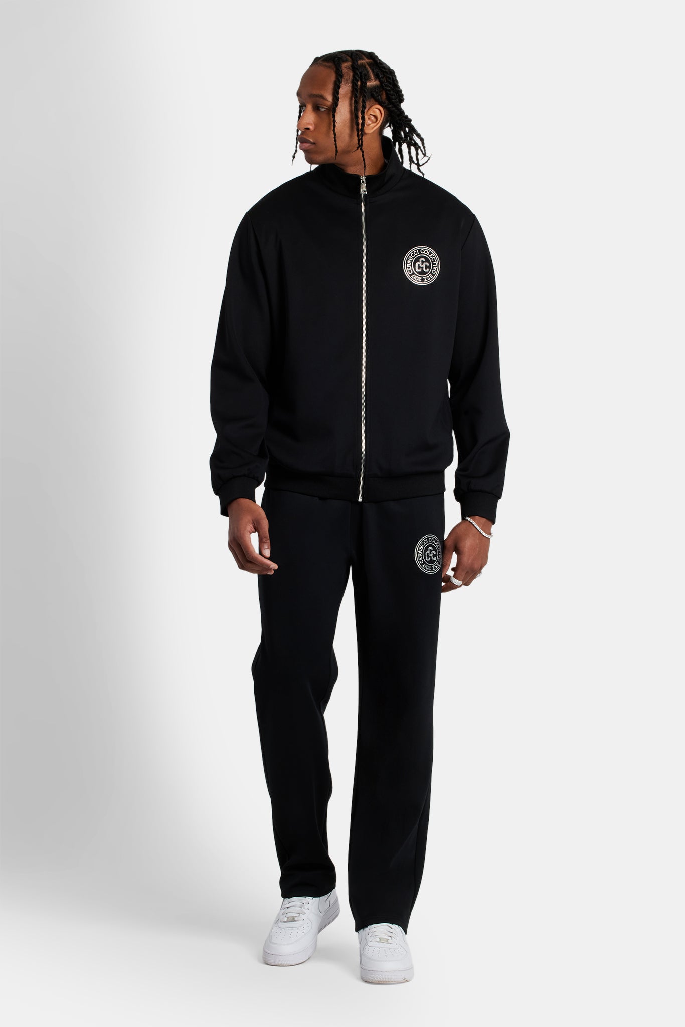 Men Rhinestone Track Suits Rhinestone Crest Tracksuit - Black | Mens Sets | Shop Tracksuits at ...
