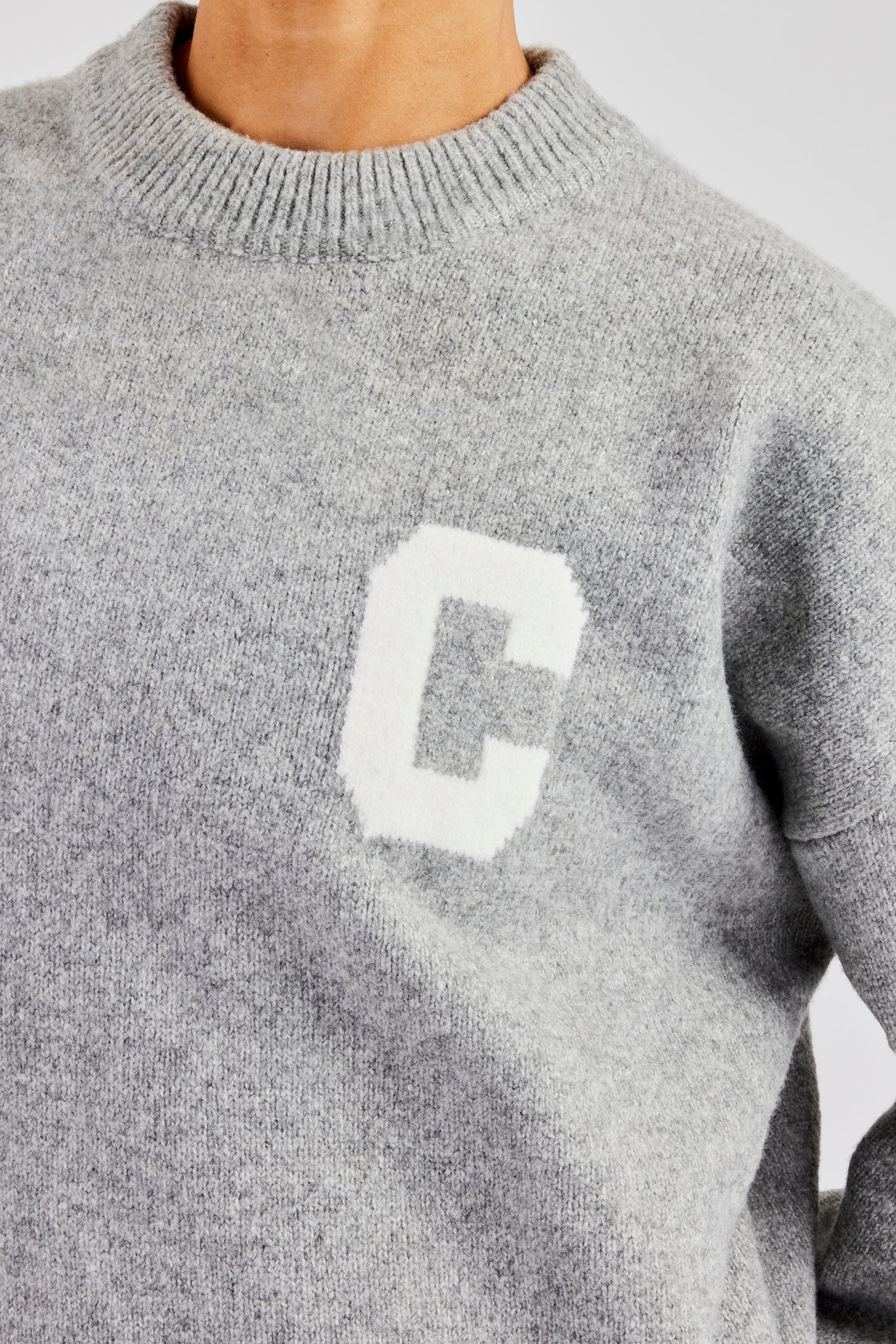 C Strick-Sweatshirt - Grau