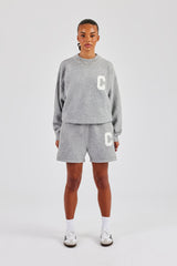 C Strickpullover und Shorts - Grau