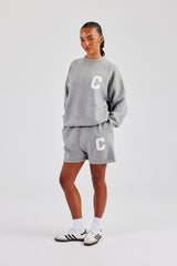 C Strickpullover und Shorts - Grau