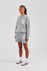 C Strickpullover und Shorts - Grau