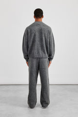 Strickbomberjacke &amp; Jogginghose – Grau