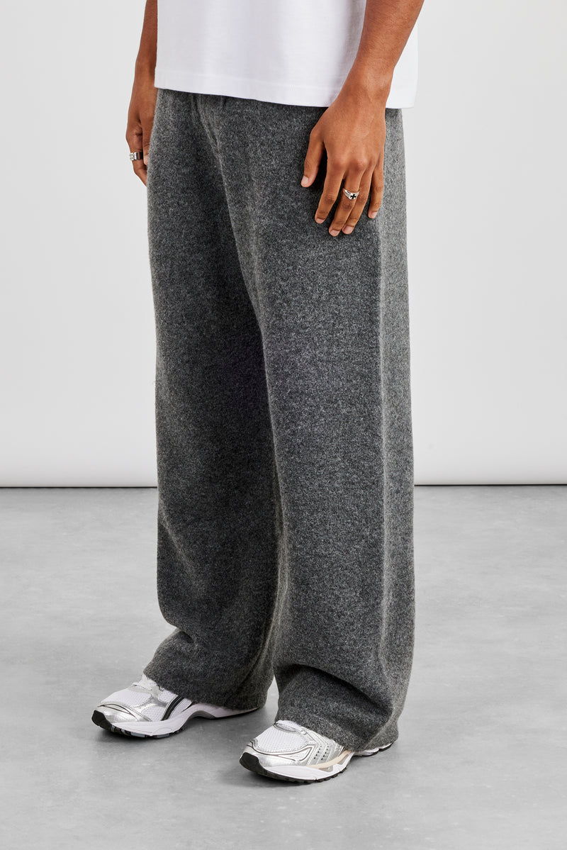 Strick-Jogginghose, locker geschnitten – Grau