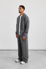 Strickbomberjacke &amp; Jogginghose – Grau