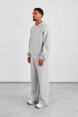 Textured Knitted Hoodie & Jogger - Grey