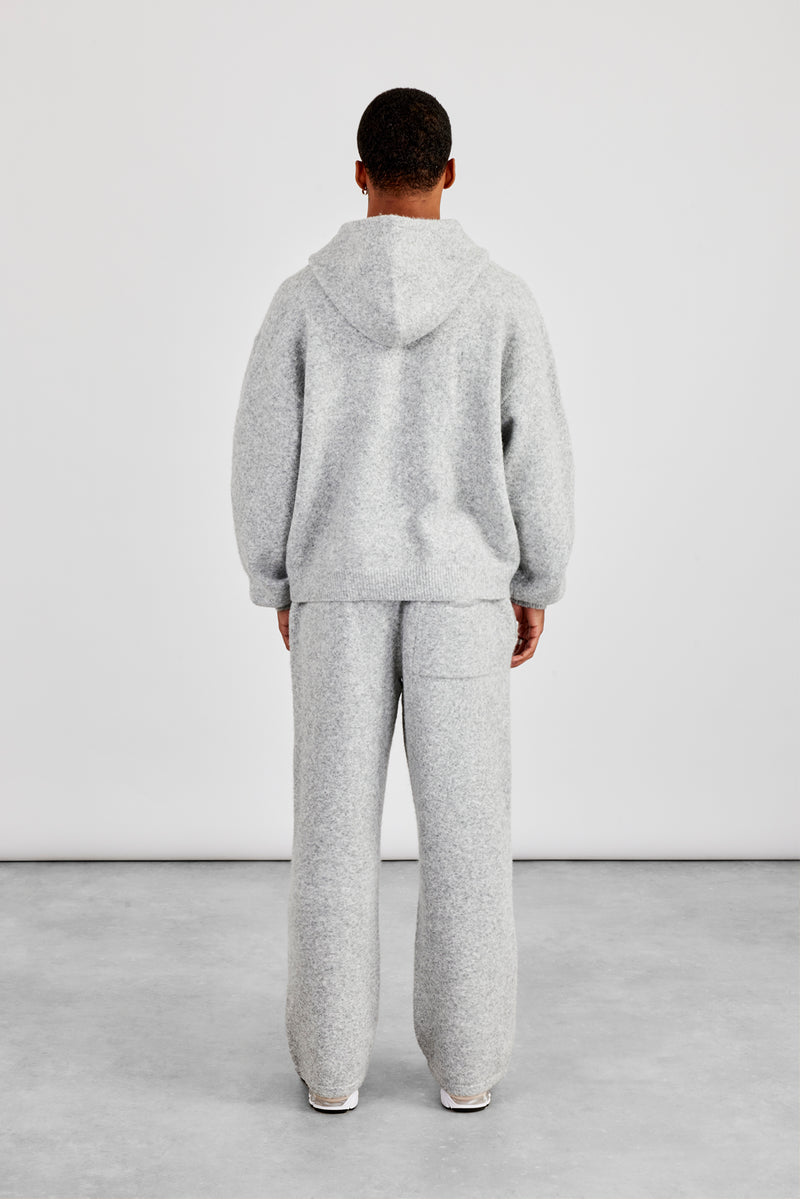 Textured Knitted Hoodie & Jogger - Grey