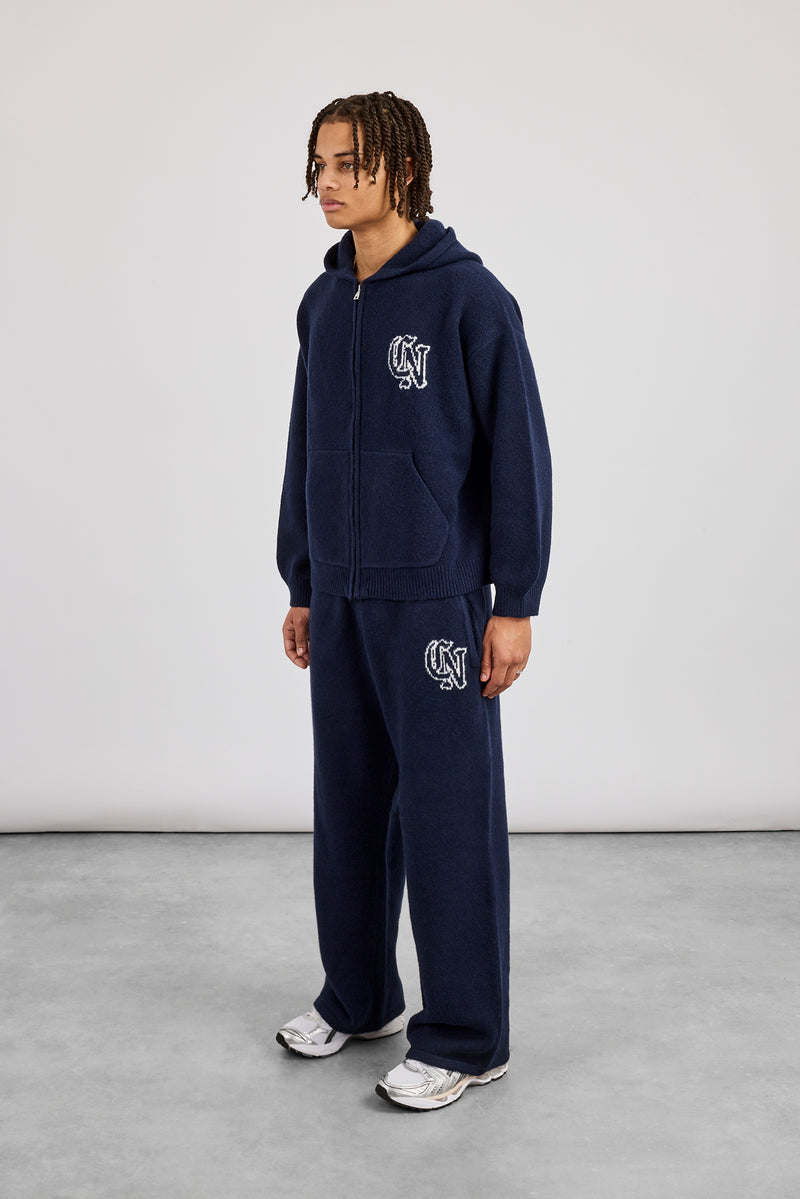 CN Knitted Zip Through Hoodie & Baggy Jogger - Navy | Mens Sets | Shop ...