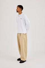 Barrel Leg Trouser & 10mm Cernucci Motif Jean Chain - Beige