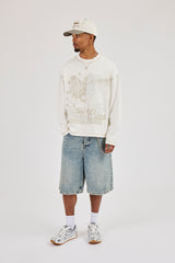 Motel Duo Graphic Long Sleeve T-Shirt - Off White