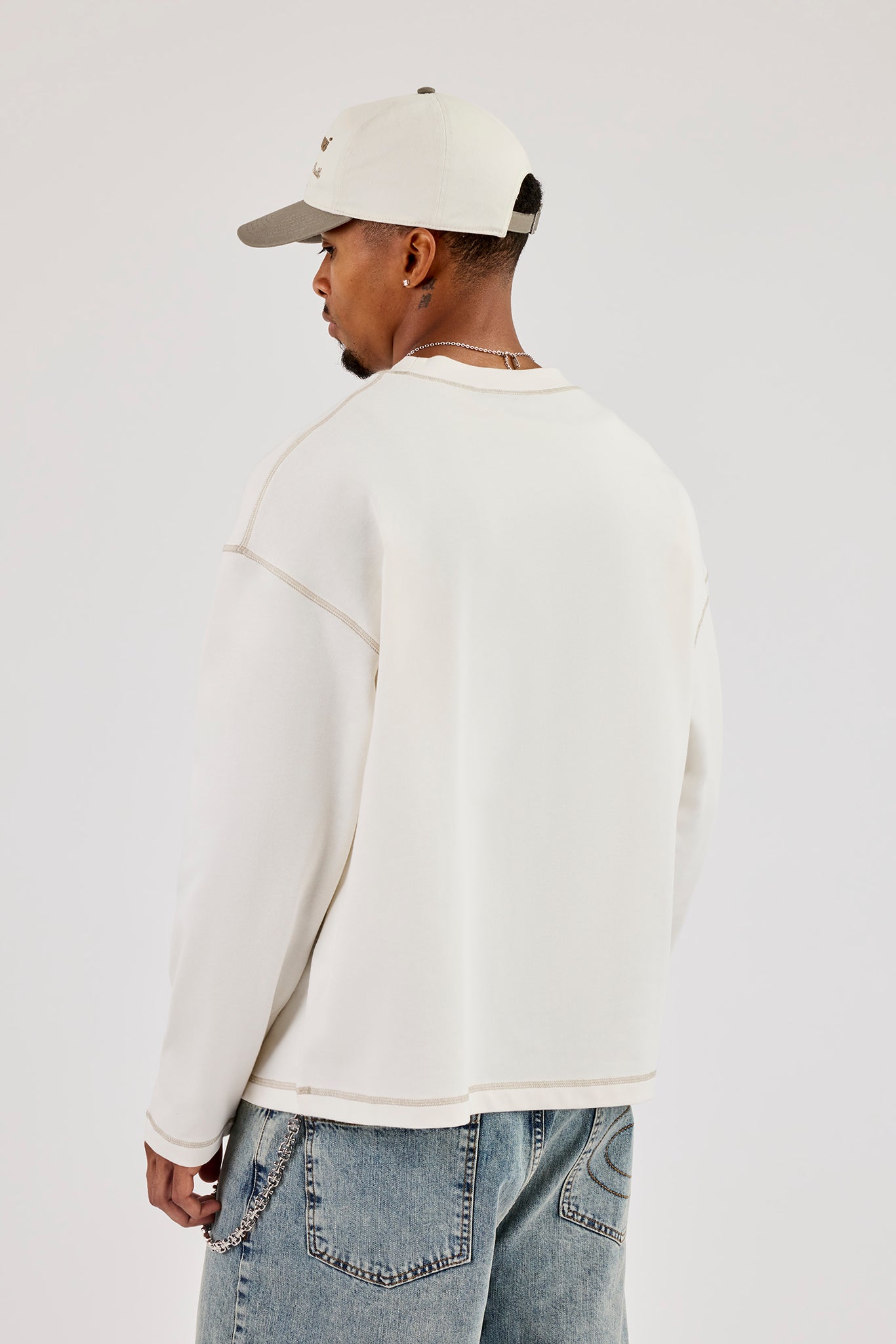 Motel Duo Graphic Long Sleeve T-Shirt - Off White