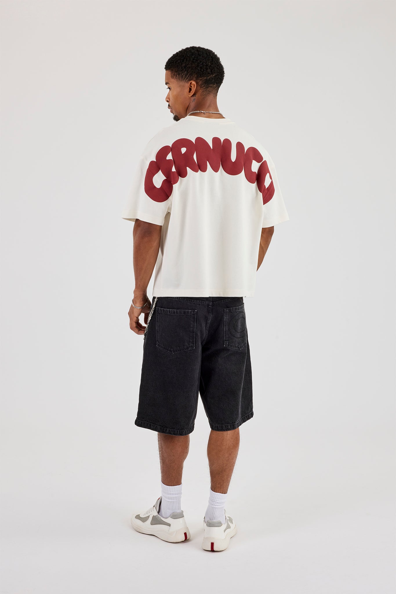 Cernucci Bubble Puff Print Boxy T-Shirt - Off White