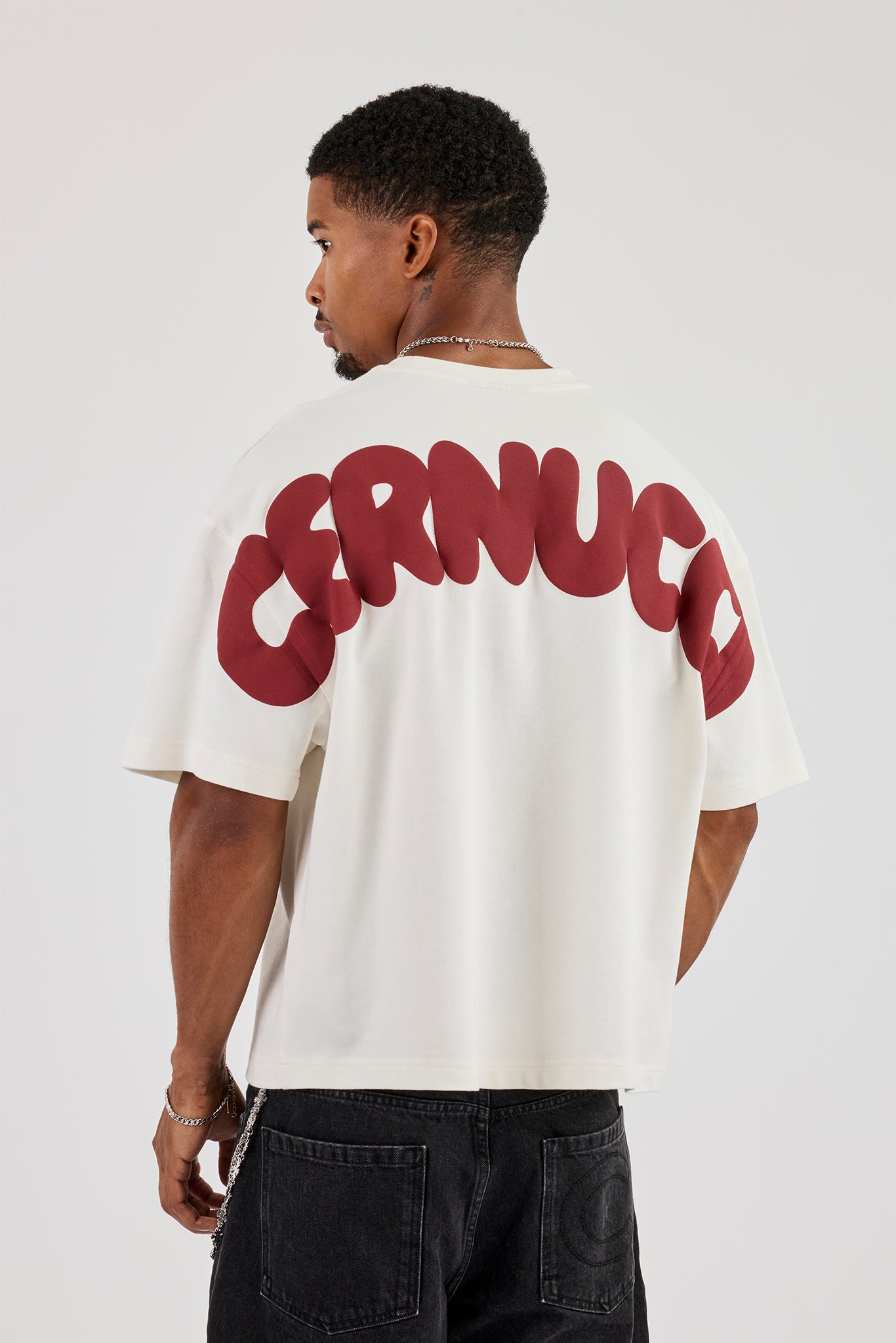 Cernucci Bubble Puff Print Boxy T-Shirt - Off White