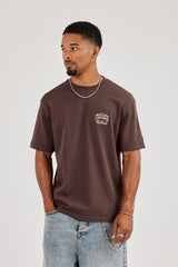 Washed Palm Graphic T-Shirt - Chocolate