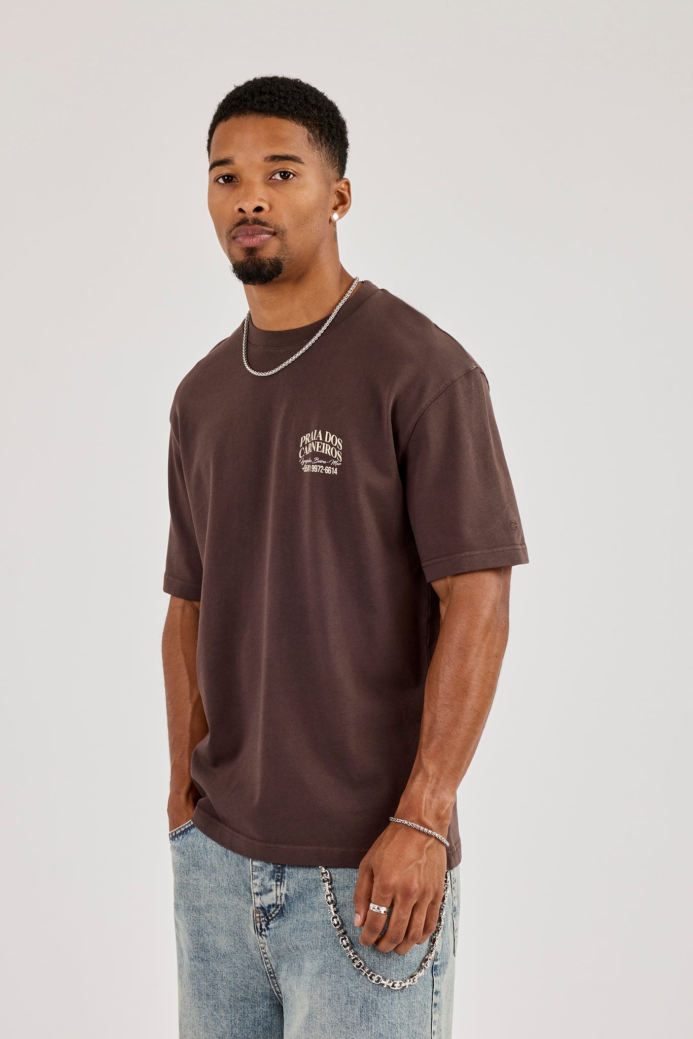 Washed Palm Graphic T-Shirt - Chocolate
