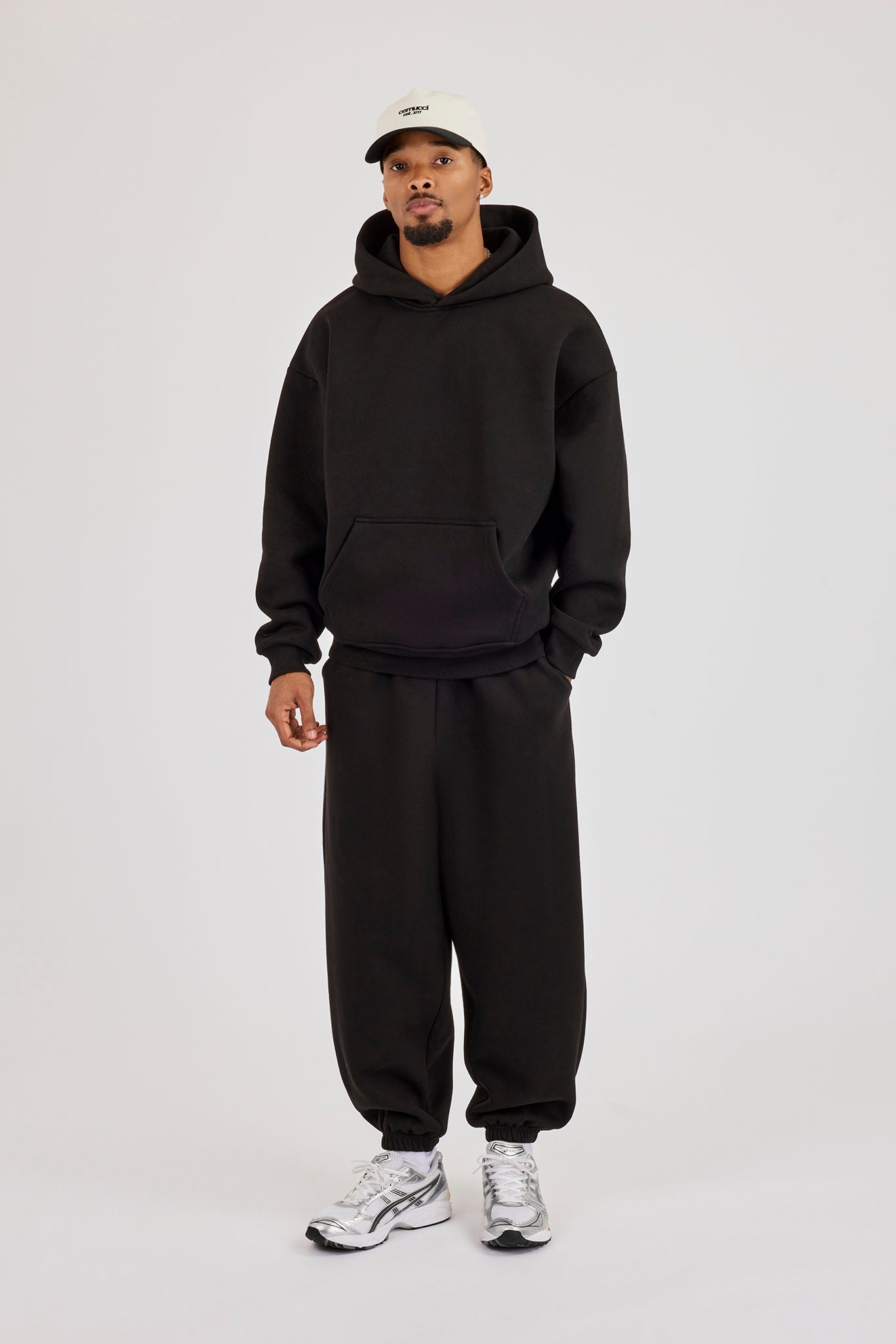 480GSM Fleece Hoodie & Cuffed Jogger - Black