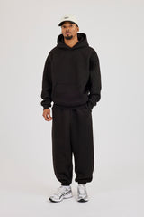 480GSM Fleece Hoodie & Cuffed Jogger - Black