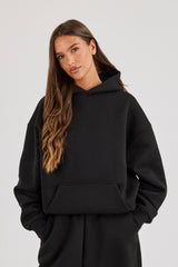 480GSM Fleece Hoodie - Black