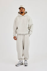 480GSM Fleece Hoodie & Cuffed Jogger - Grey Marl