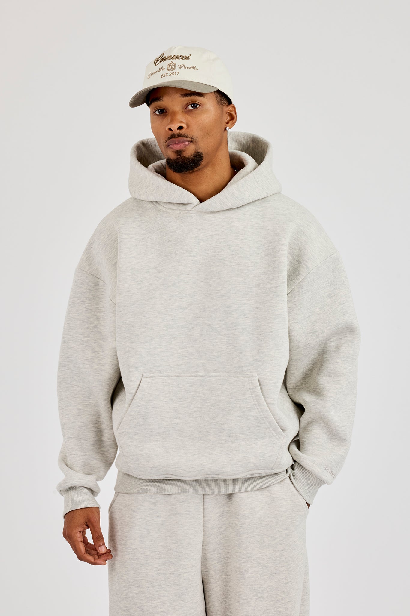480GSM Fleece Hoodie - Grey Marl