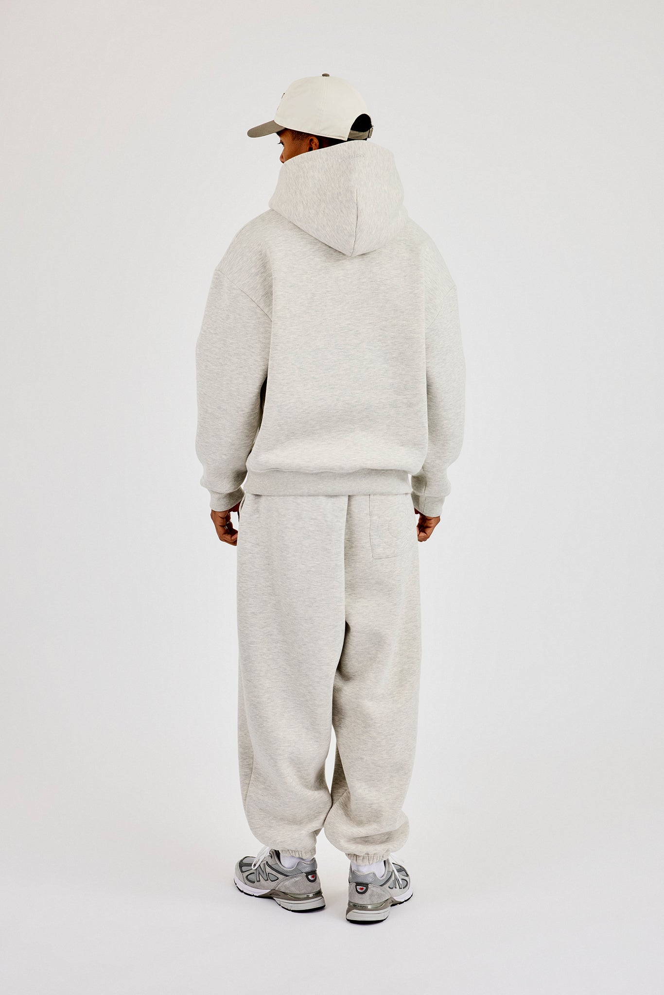480GSM Fleece Hoodie & Cuffed Jogger - Grey Marl