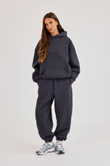 480GSM Fleece Hoodie & Cuffed Jogger - Granite Grey