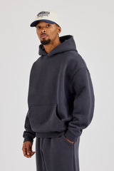 480GSM Fleece Hoodie - Granite Grey