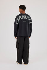 Long Sleeve Back Logo T-Shirt - Black