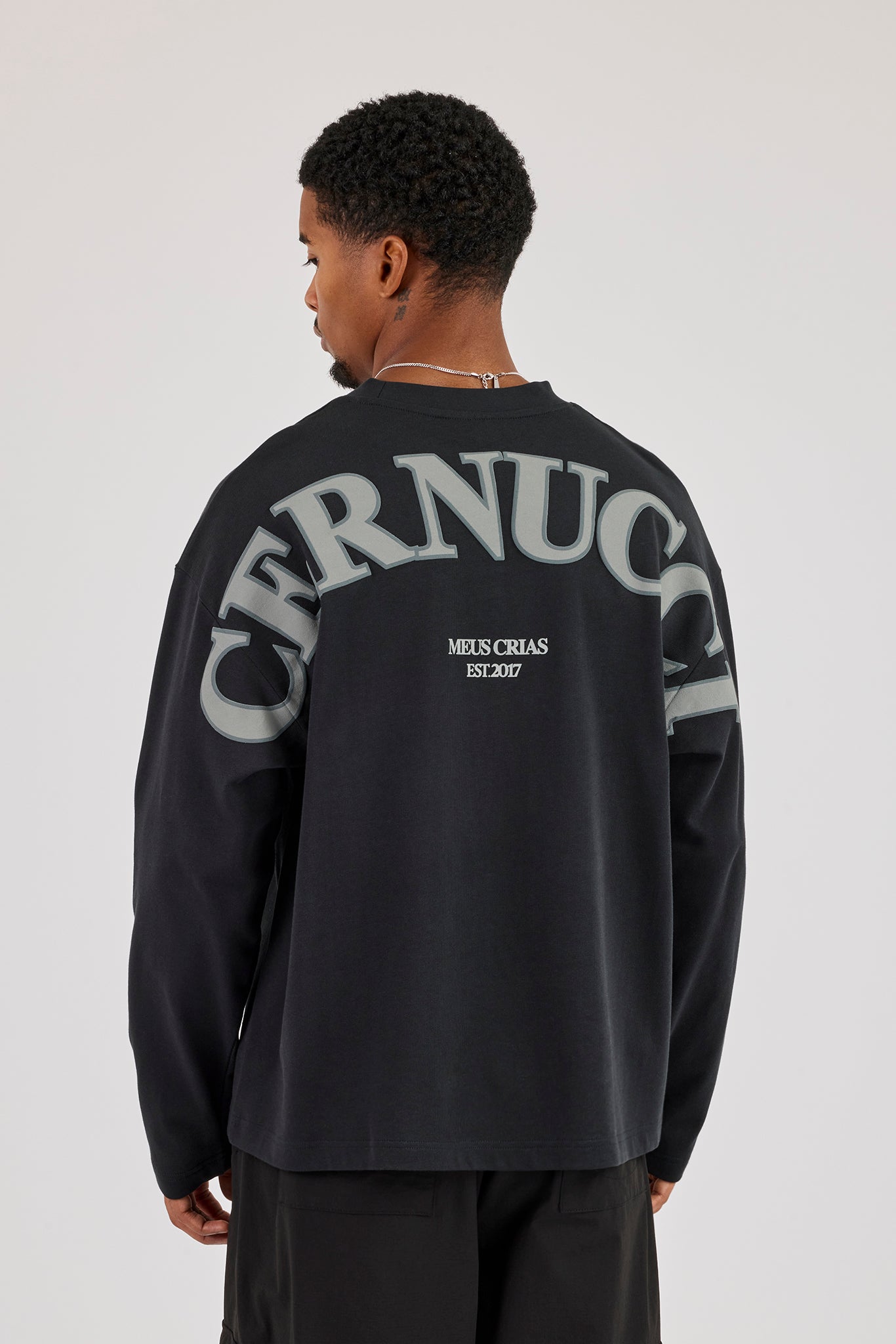 Long Sleeve Back Logo T-Shirt - Black