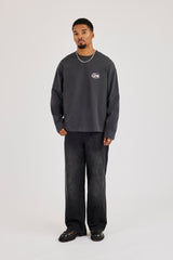 Mens Baggy Jean - Washed Black