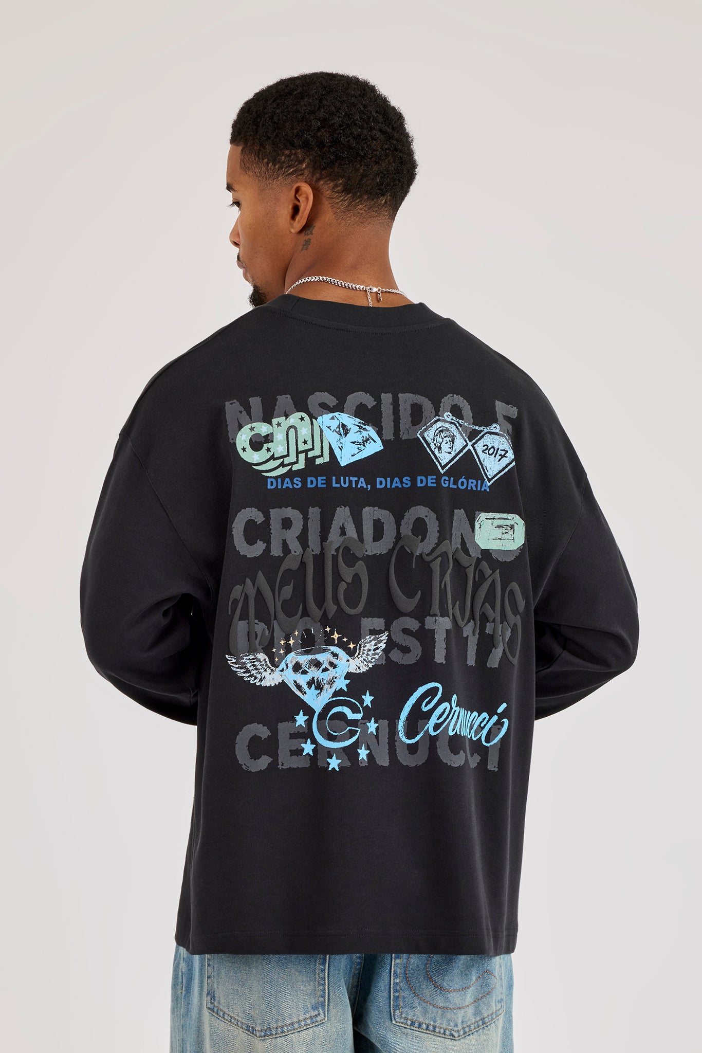 Long Sleeve Meus Crias T-Shirt - Black