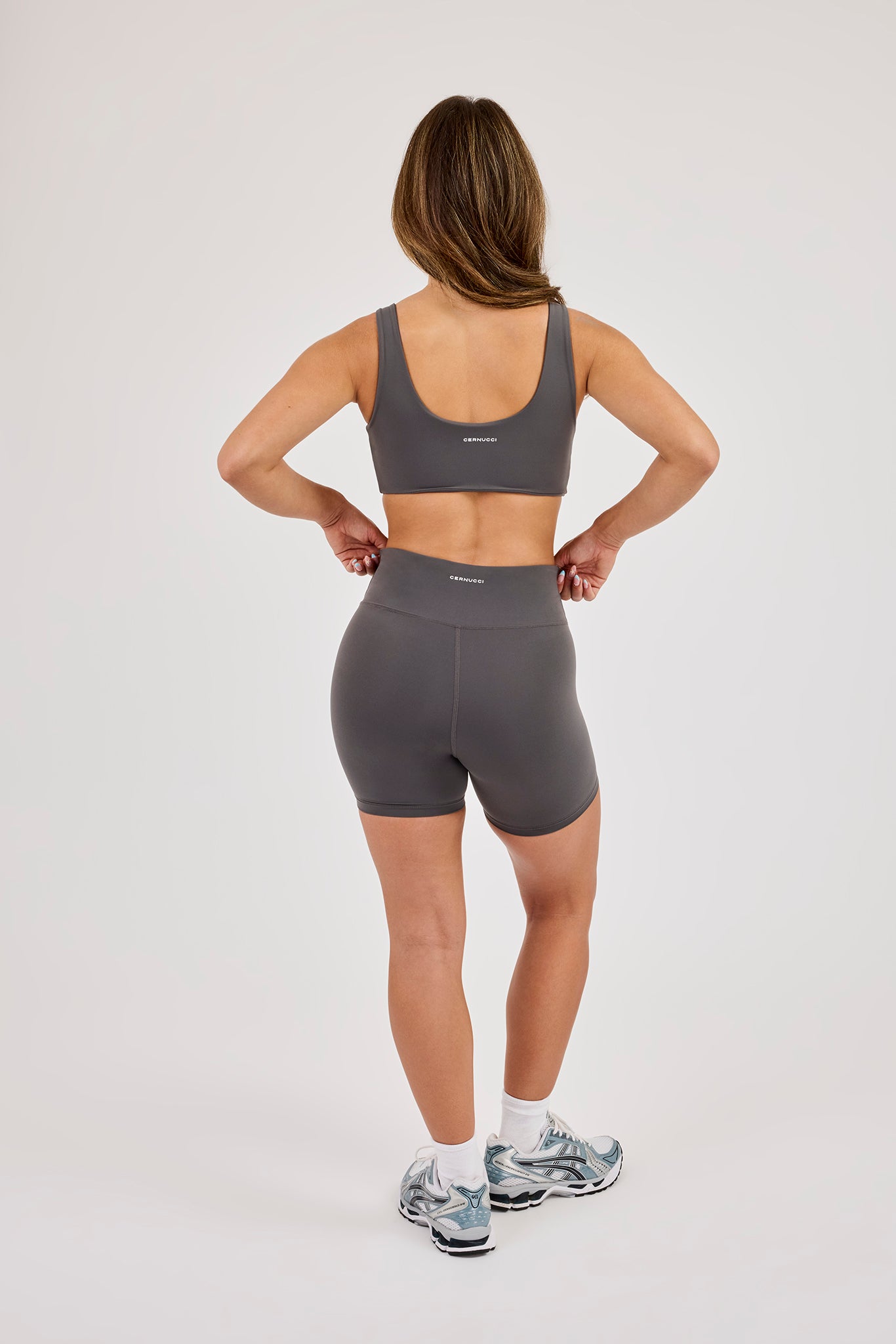 Classic Scoop Neck Bralet & Short - Granite Grey