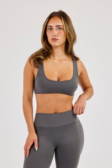 Classic Scoop Neck Bralet - Granite Grey