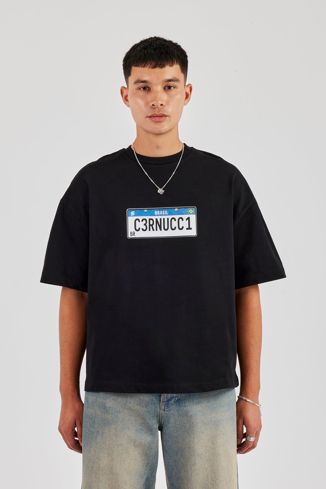 Cernucci Plate Boxy T-Shirt - Black