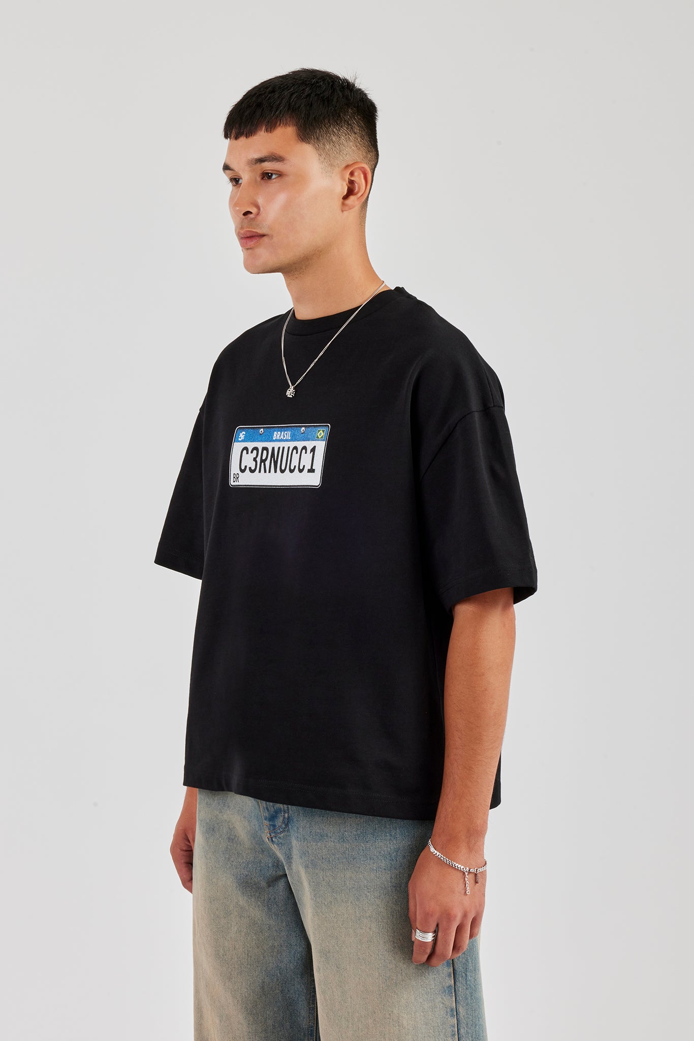 Cernucci Plate Boxy T-Shirt - Black