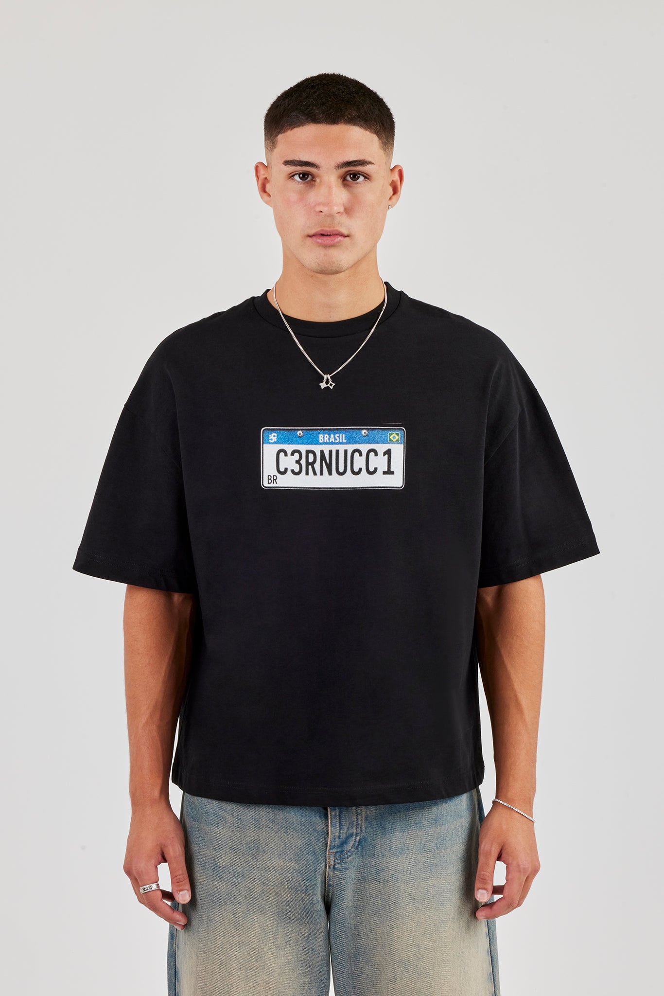 Cernucci Plate Boxy T-Shirt - Black
