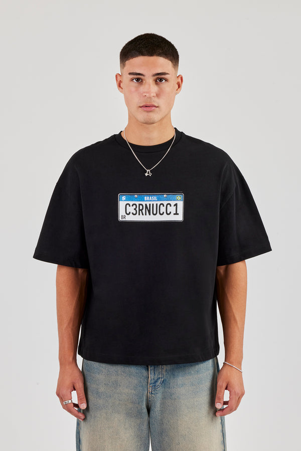 Cernucci Plate Boxy T-Shirt - Black